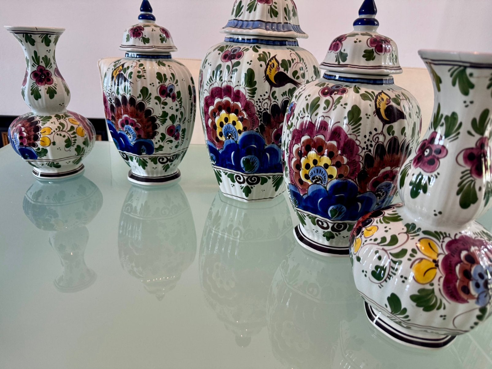 5 delig kaststel “De Iris” handgeschilderd, Ophalen