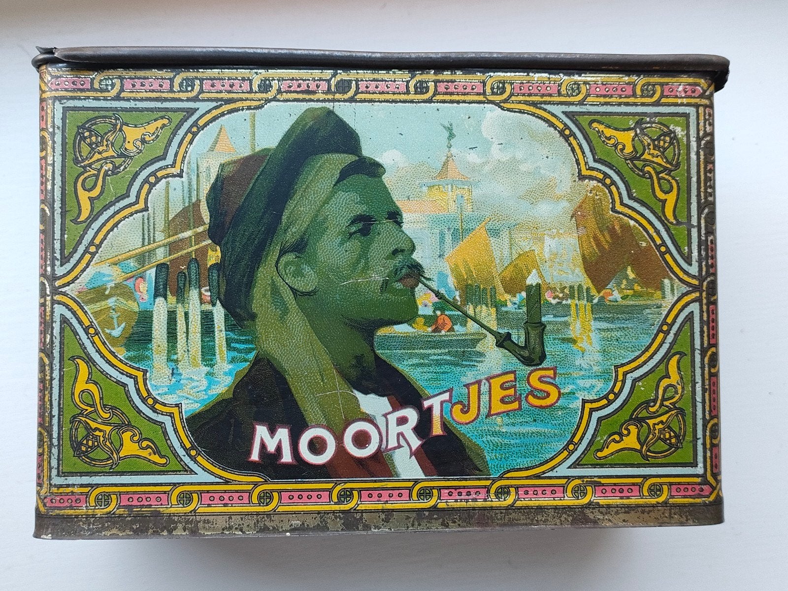 Moortjes Het Roode Anker A.Hillen Delft sigaren blik, Ophalen of Verzenden, Gebruikt, Overige