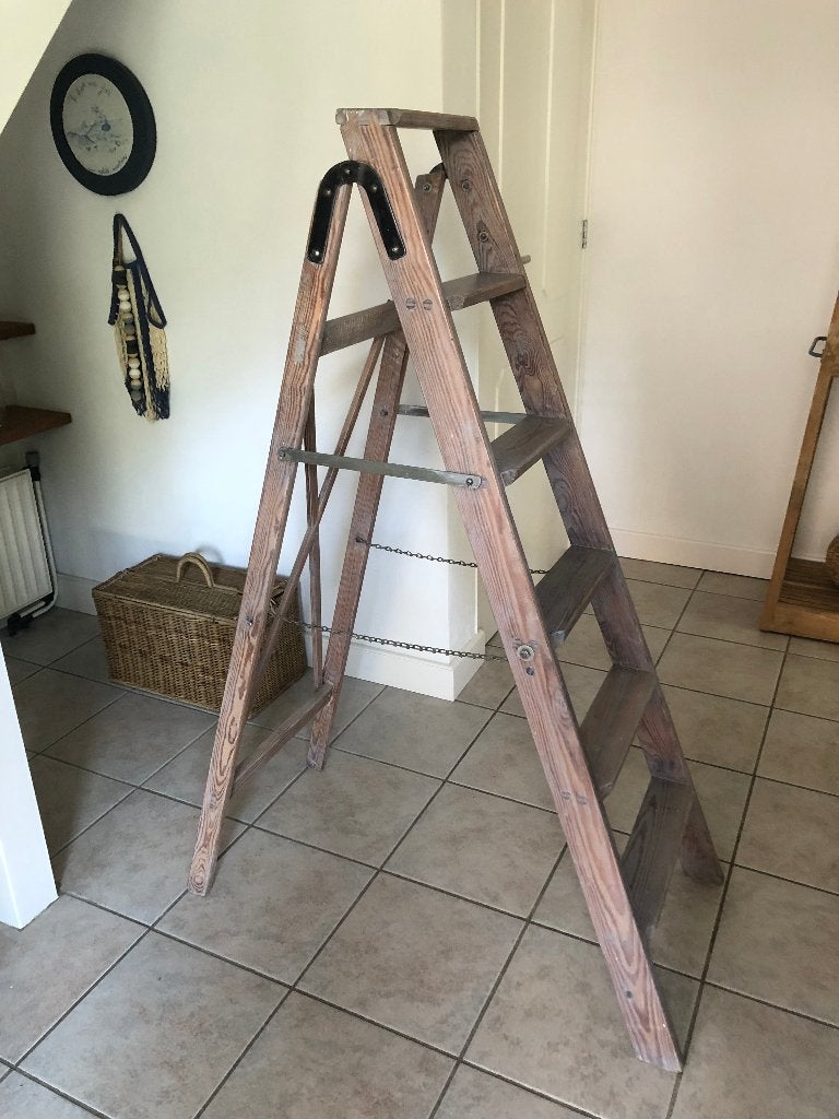 Houten decoratieve ladder, Ophalen, Nieuw, Hout, Vintage