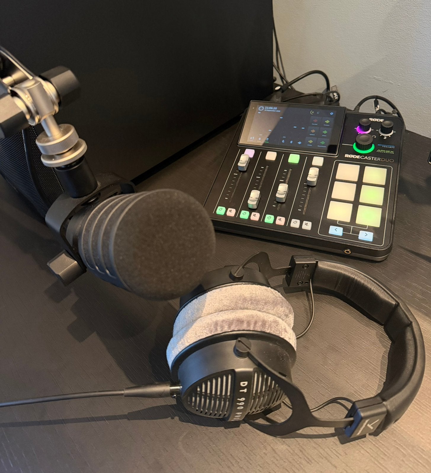 Complete set – Rodecaster Duo, PodMic, PSA1+ & DT 990 PRO X, Ophalen of Verzenden, Zo goed als nieuw, Audio