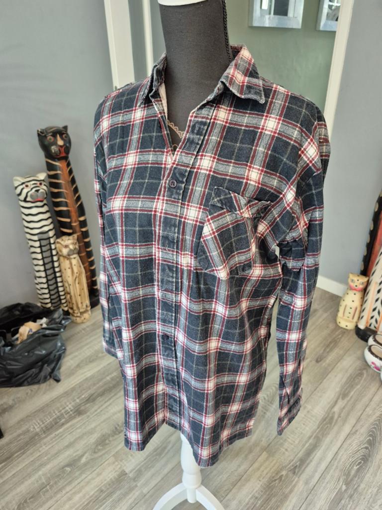 Geruit flanellen overhemd Great Stone M-39/40, Kleding | Heren, Blauw, Great Stone, Gedragen, Halswijdte 39/40 (M)