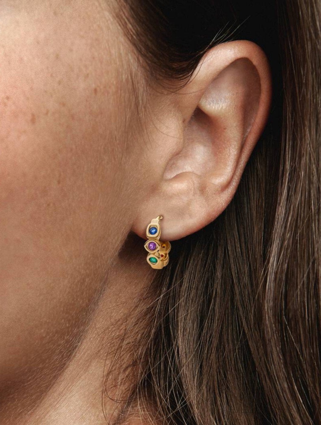 Pandora Marvel The Avengers Oorbellen Verguld Kristal, Met kristal, Overige materialen, Hangers, Nieuw