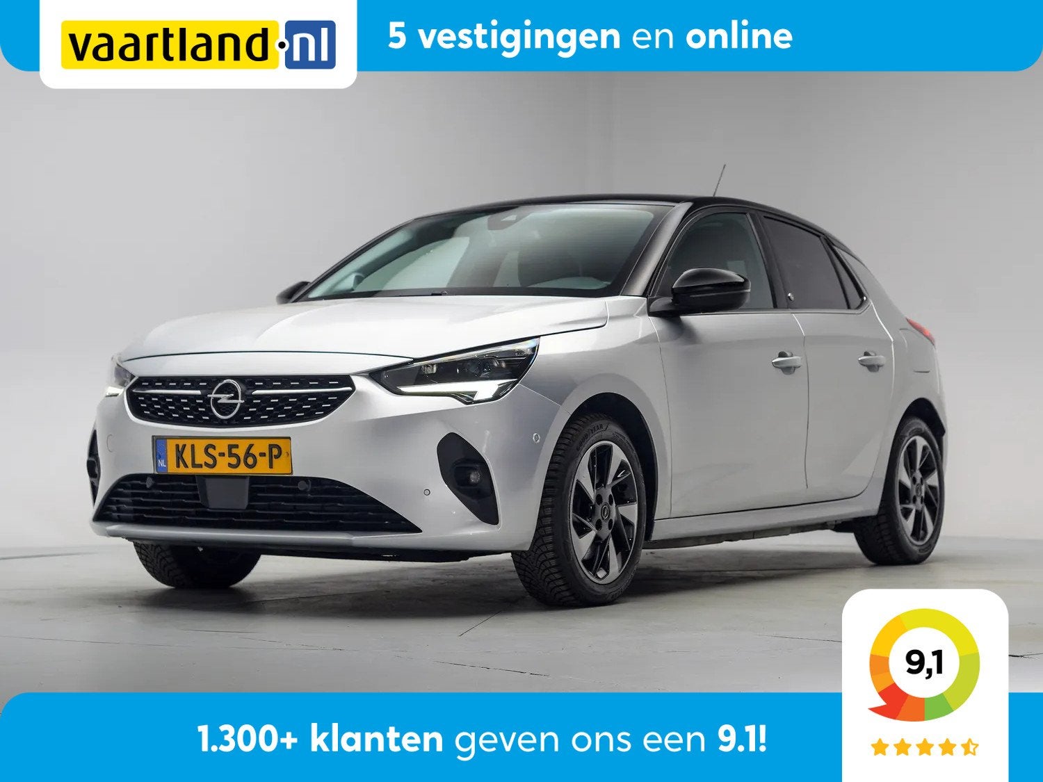 Opel CORSA-E Elegance 50kWh 3-Fase [Apple/Android Navi Camer, 0 cilinders, Gebruikt, Leder, 1430 kg