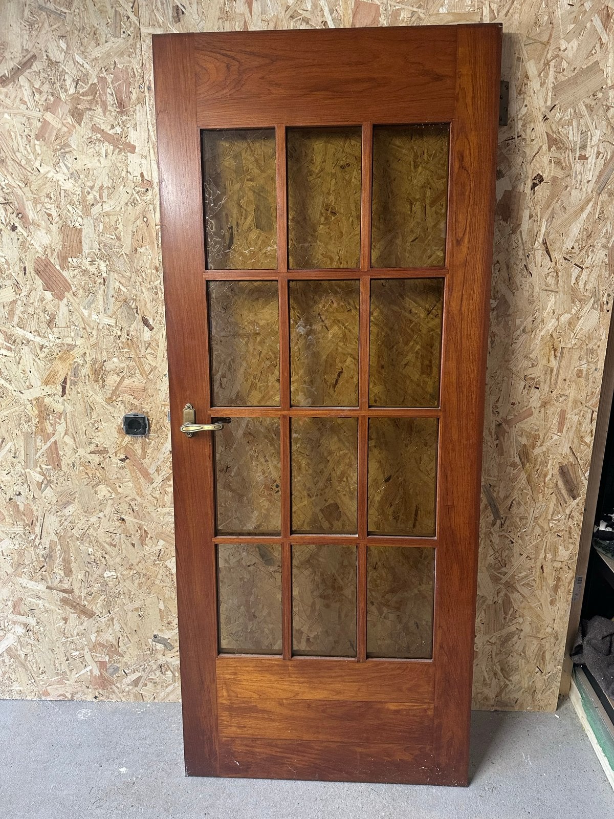 Hardhouten deur 82,5 x 200 cm met glas, Ophalen, Gebruikt, 80 tot 100 cm, Binnendeur