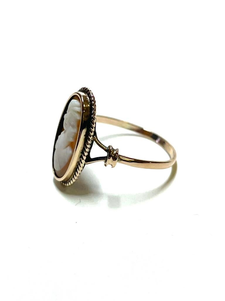 14k roségouden ring met een camee, -, -, Ophalen of Verzenden, Kleiner dan 17