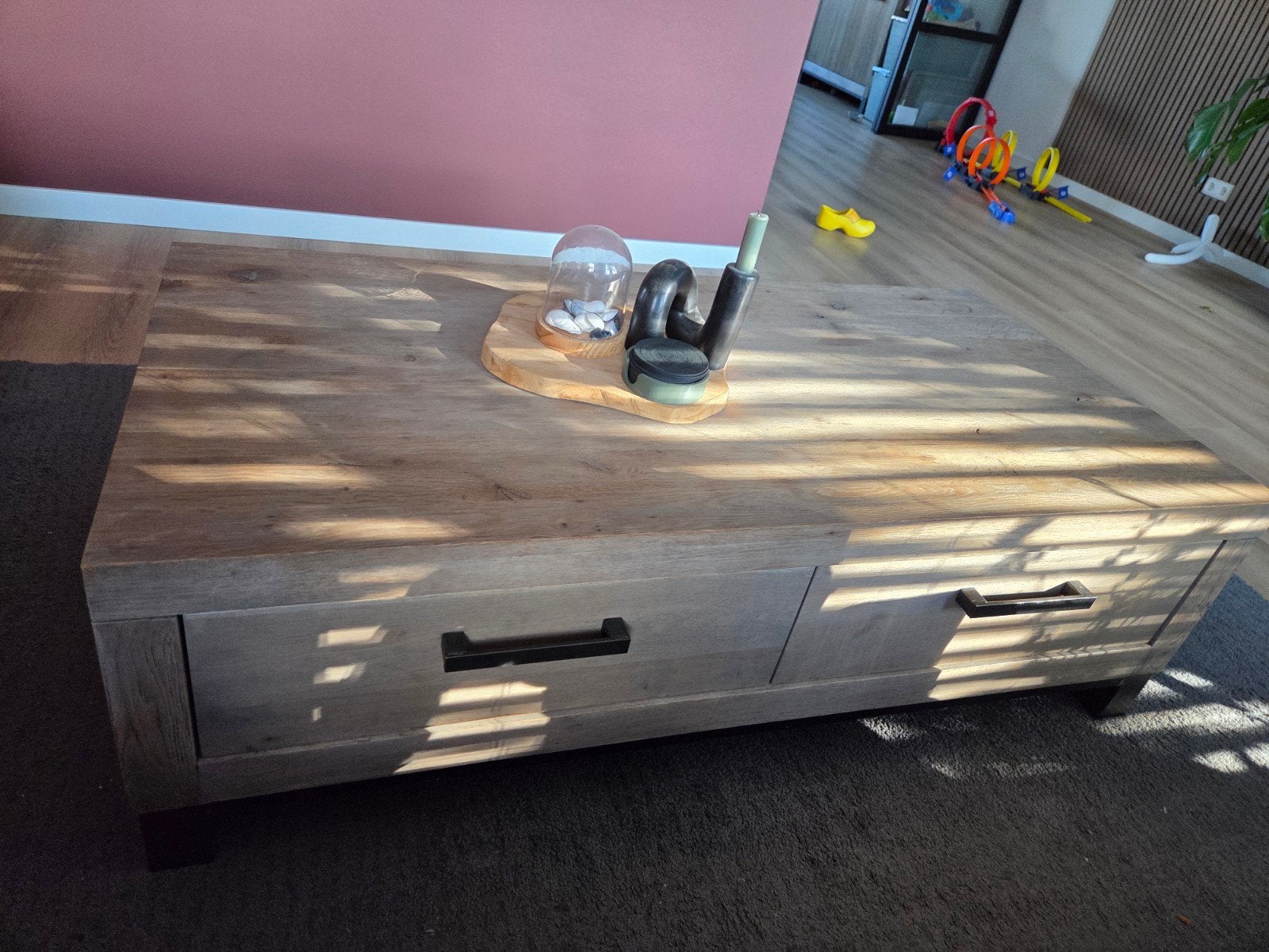 Salontafel eikenhout, Ophalen, 50 tot 75 cm, Eikenhout, 100 tot 150 cm