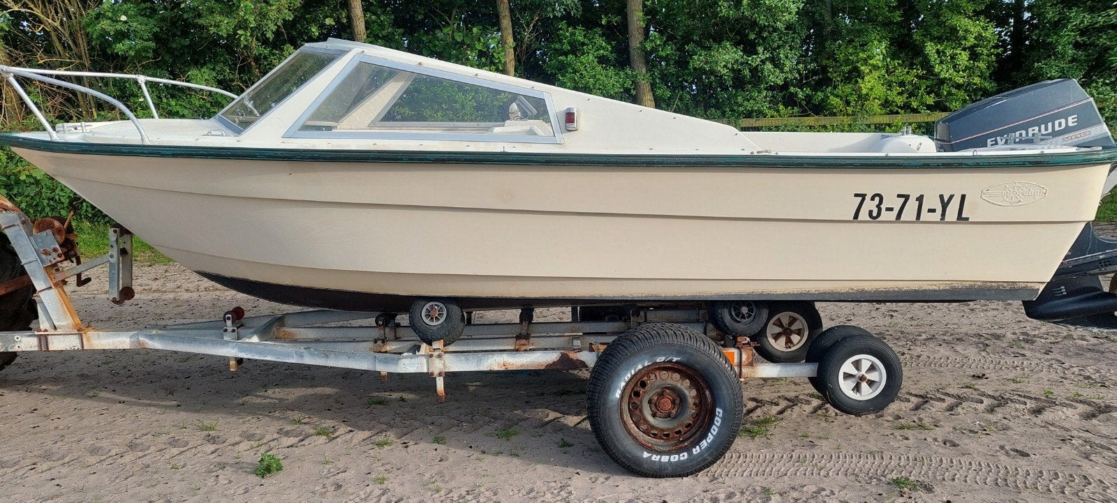morebas 17 met 60 pk evinrude vro plus trailer, Ophalen, Kajuitboot, Trailer, Polyester