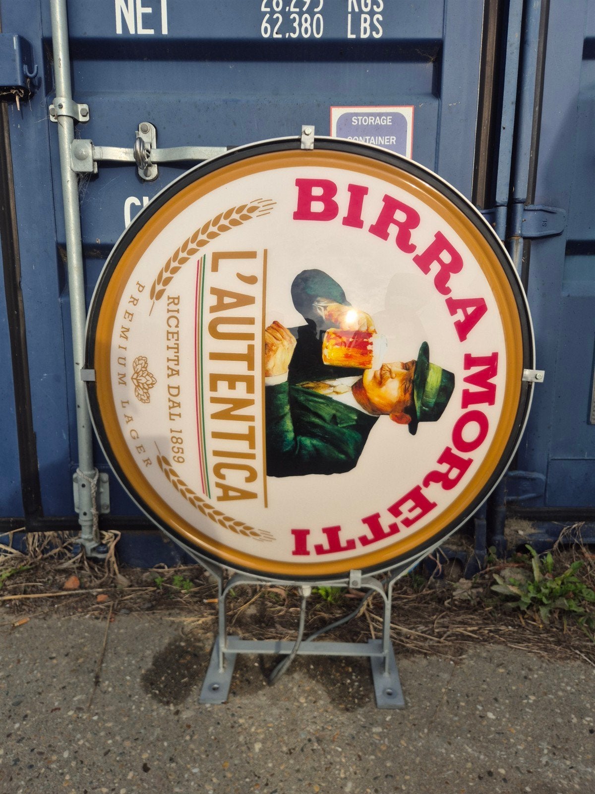 Birra Moretti Lichtbak - Authentieke Reclame, Verzamelen, Ophalen of Verzenden, Gebruikt, Reclamebord, Plaat of Schild, Overige merken
