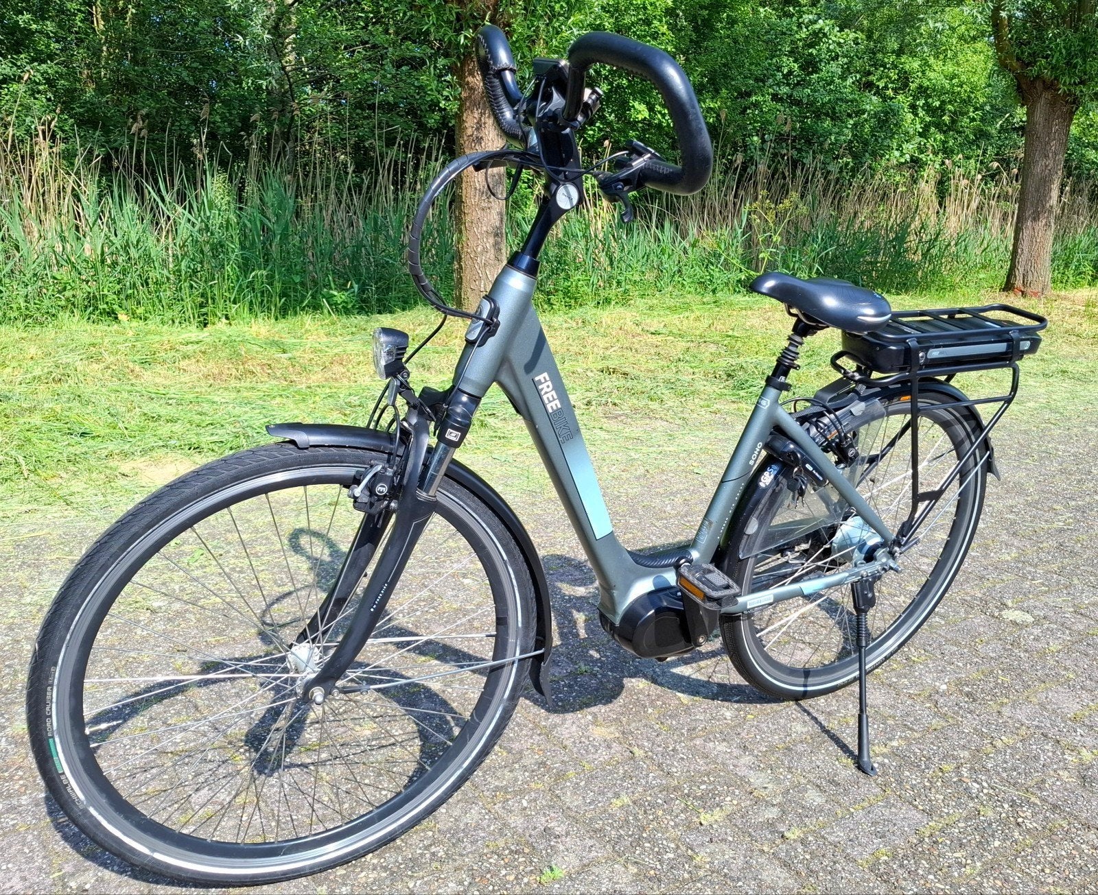 Elektrische Freebike damesfiets, Middenmotor, 49cm hoog✅️, Ophalen, Gebruikt, 47 tot 50 cm, Versnellingen