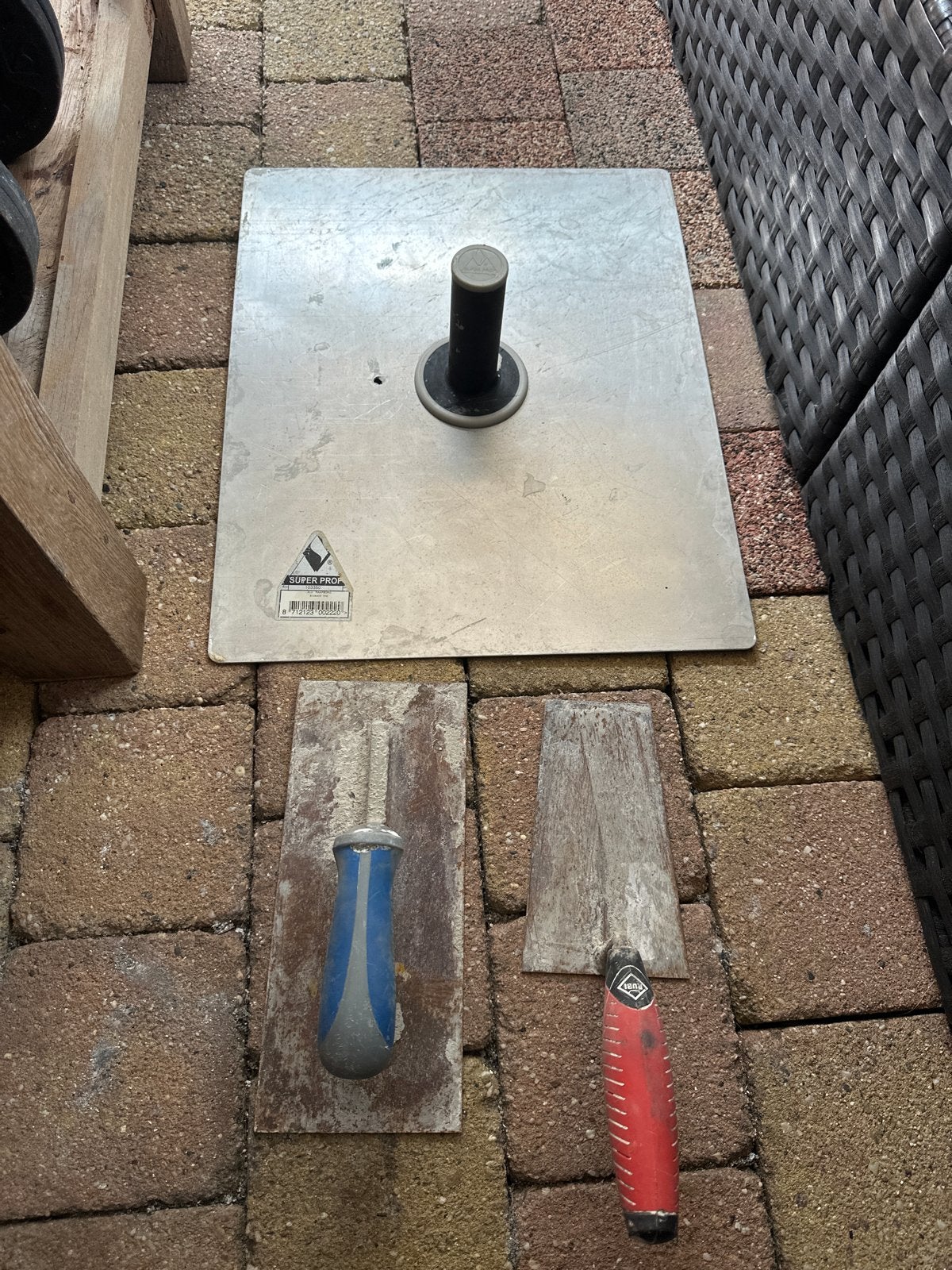 Raapbord en troffels voor stucwerk, Ophalen, Gebruikt