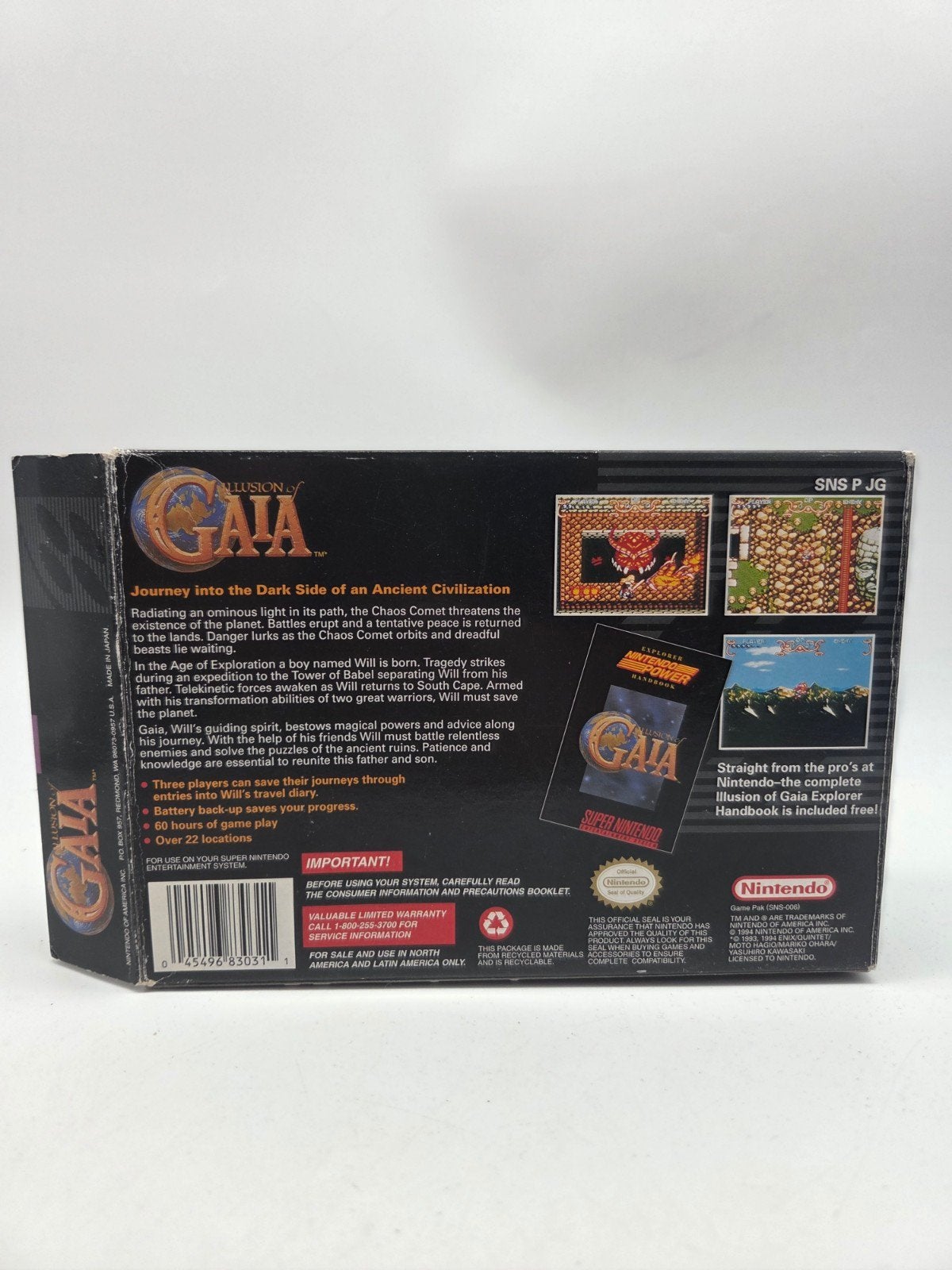 Illusion of Gaia SNES (CIB), Nintendo, Gebruikt, 1 speler, Onbekend