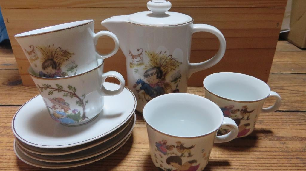 Vintage kinderserviesje, Ophalen of Verzenden, Gebruikt, Overige materialen