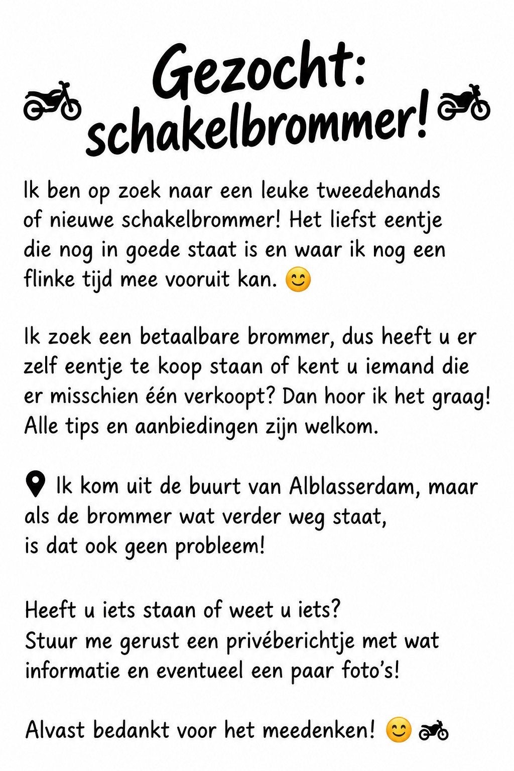 Schakelbrommer GEZOCHT, Ophalen, Overige merken