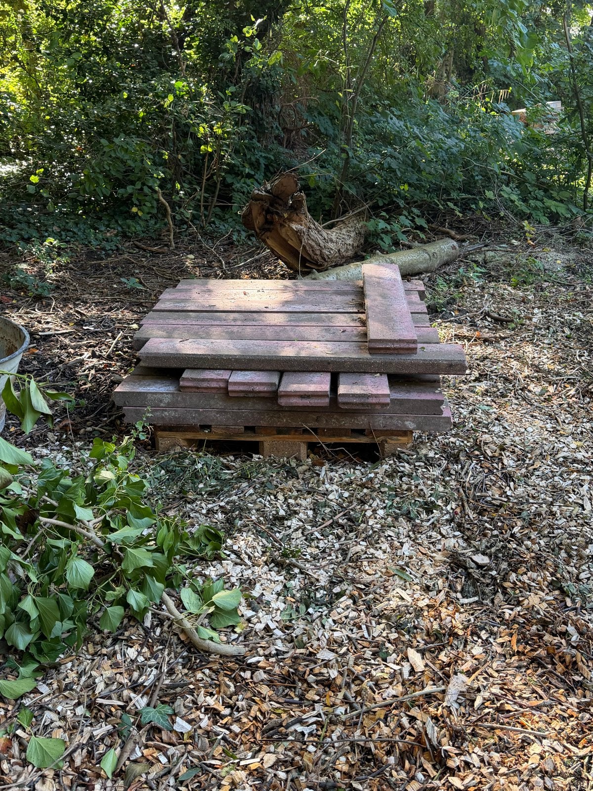 Gebruikte terrastegels - roze/paars - opsluitbanden, Ophalen, Gebruikt, 10 m² of meer, Beton