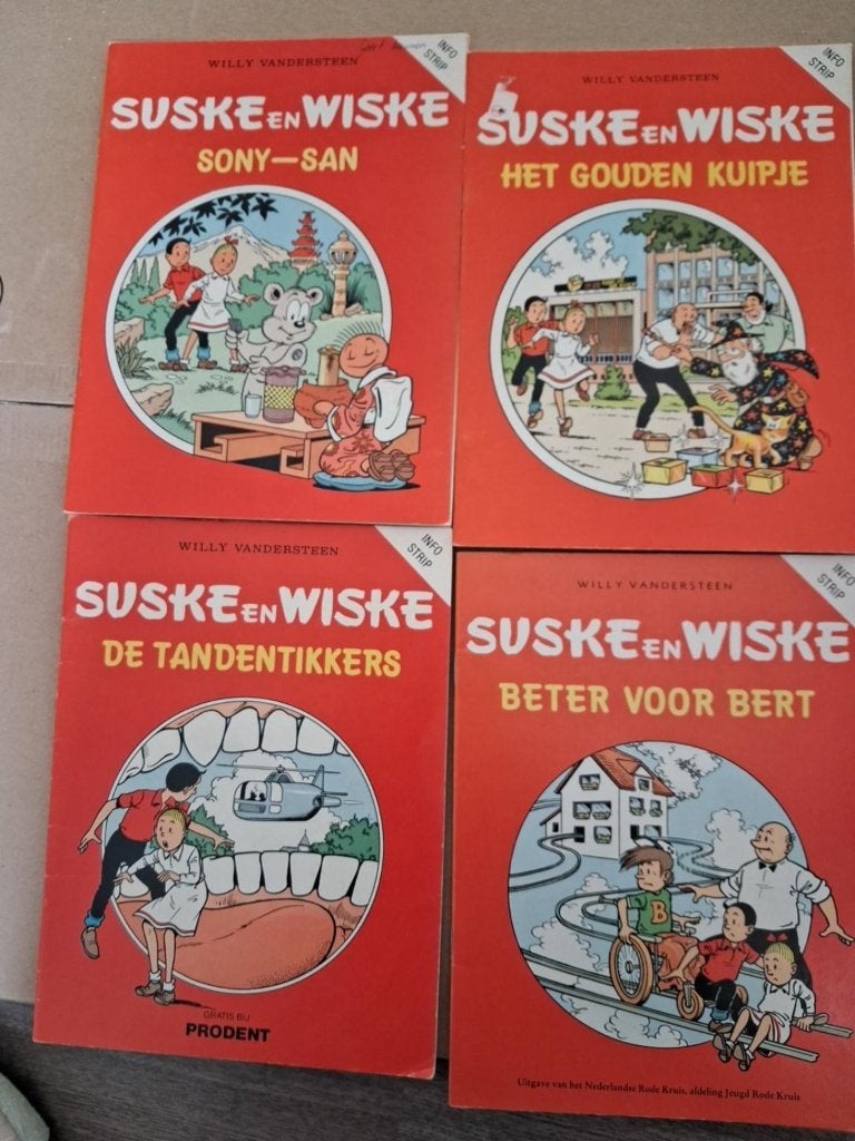 Suske en Wiske – 4 speciale reclame- en infostrips, Meerdere stripboeken, Ophalen of Verzenden, Gelezen, Willy Vandersteen