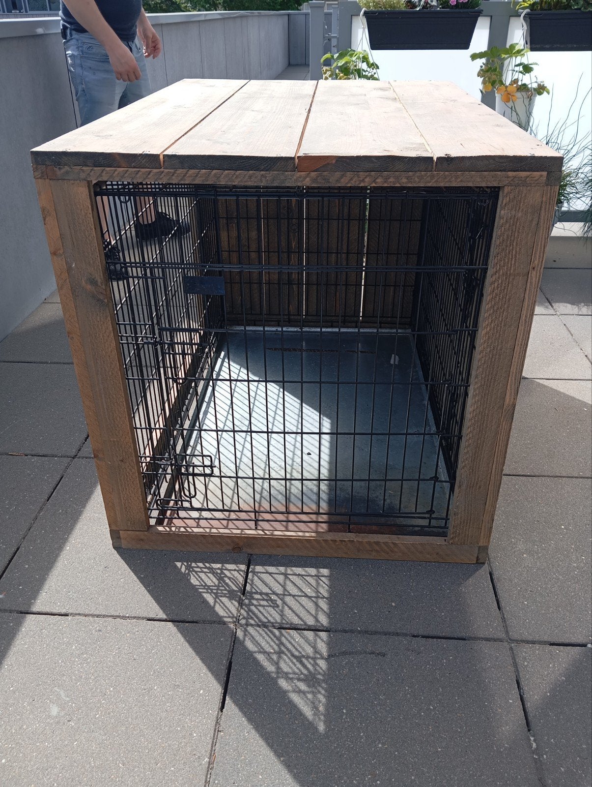 Bench met steigerhout ombouw, Ophalen, Gebruikt