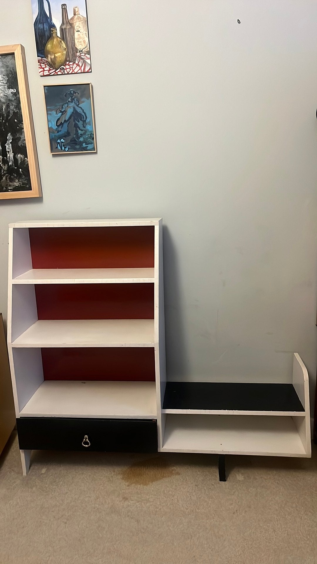 zwart/wit boekenkast, plankenkast, ladenkast, tv kast, Huis en Inrichting, Zo goed als nieuw, Minder dan 100 cm, 25 tot 50 cm
