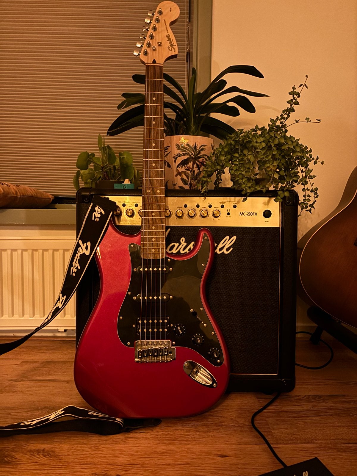 Elektrische Gitaar, Squier Stratocaster  (by fender), Ophalen, Zo goed als nieuw, Solid body, Fender
