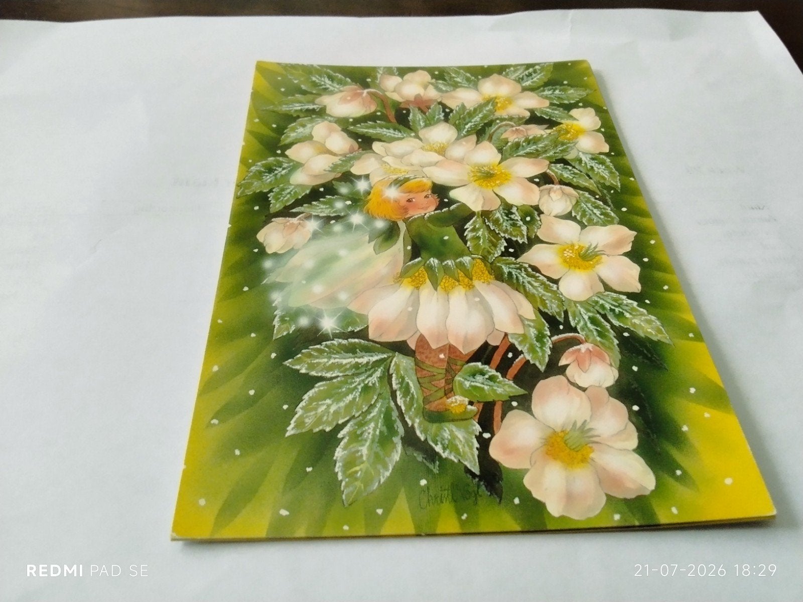Ansichtkaart Christl Vog: Elfje tussen bloemen, Ophalen of Verzenden, 1960 tot 1980, Ongelopen, Natuur