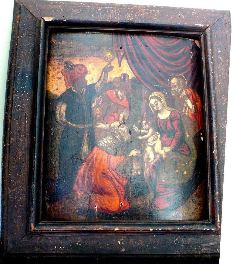 Venetiaans-Kretaanse school, 17e-eeuwse verering, Antiek en Kunst, Kunst | Schilderijen | Klassiek, Ophalen of Verzenden