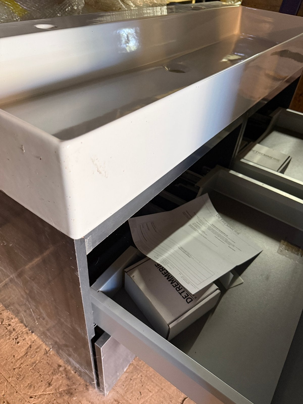MOET WEG! Luxe Dubbele Wastafel 122cm met Onderkast | Badkam, Ophalen, Nieuw