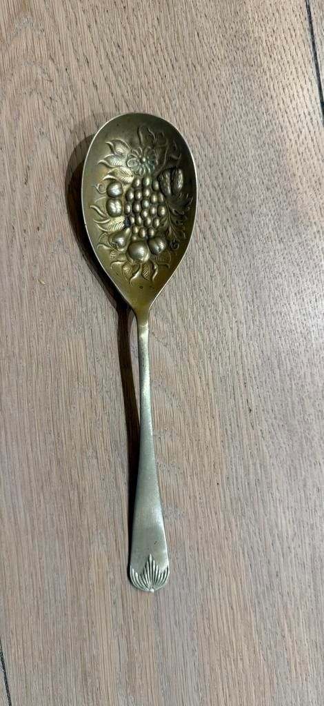 Antiek verzilverde bessenlepel/fruitlepel EPNS, Antiek en Kunst, Antiek | Bestek, Ophalen of Verzenden