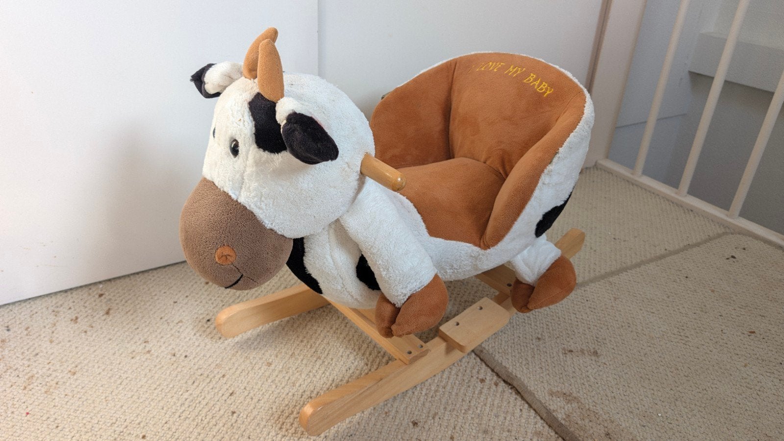 Schattige Koe Schommelstoel voor Baby's - Zo goed als nieuw, Ophalen, Zo goed als nieuw, Overige typen, Met geluid