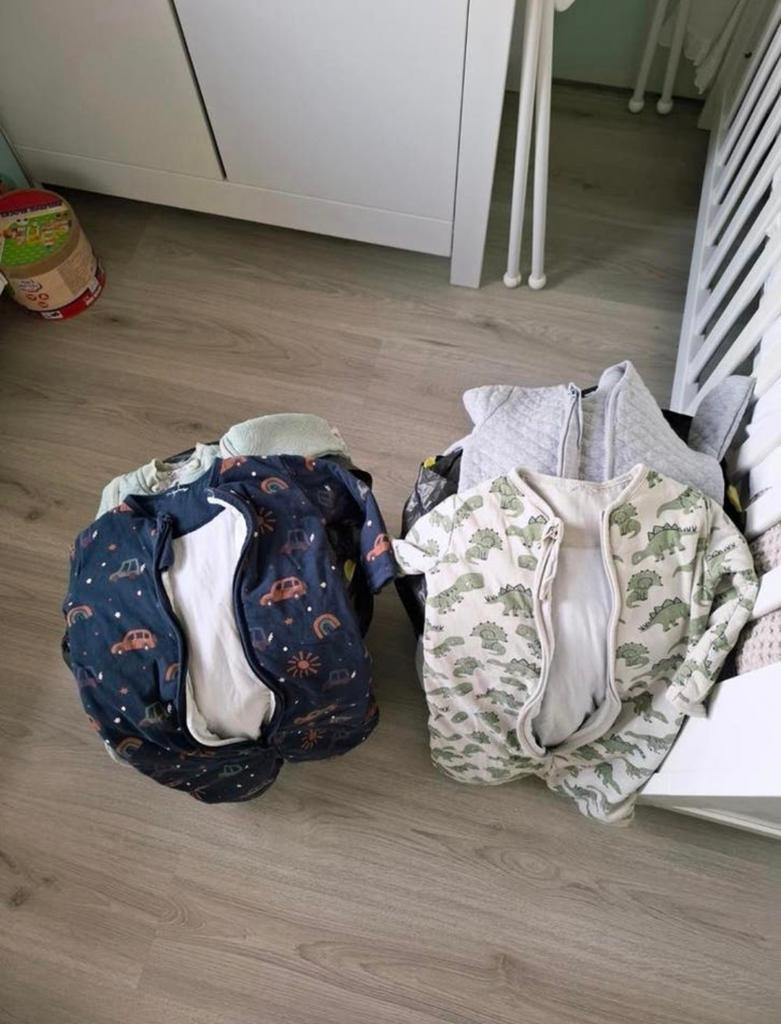 Grote partij winterkleding baby jongens + 4 slaapzakken, Ophalen, Gebruikt, Maat 56
