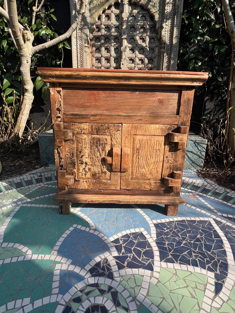 Kastje Indonesie 1 la scrapwood boothout bruin vierkant, Verburgt Vintage, 1 of 2 laden, Nieuw, https://verburgtvintage.nl/#contact