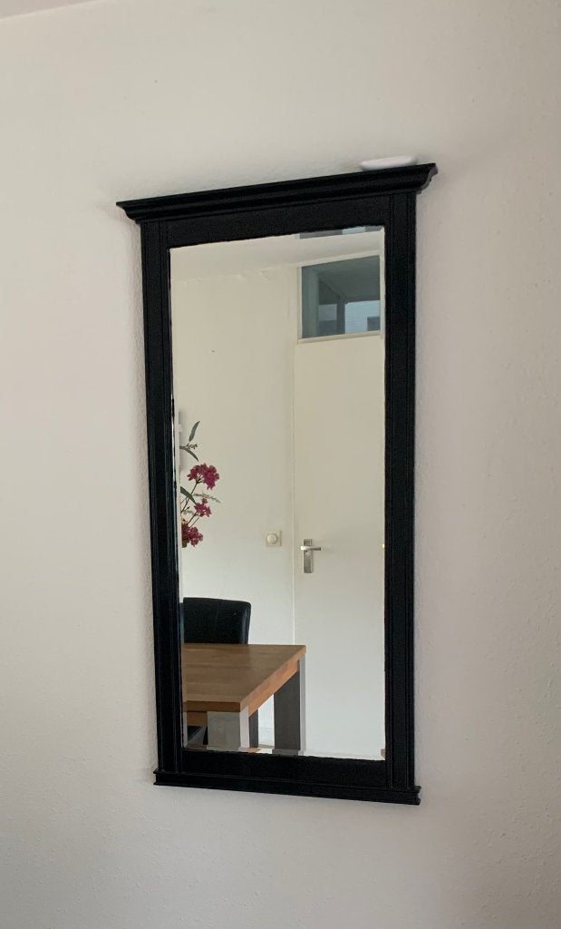 Houten spiegel - landelijke stijl, Huis en Inrichting, Ophalen, Gebruikt, 100 tot 150 cm, Rechthoekig