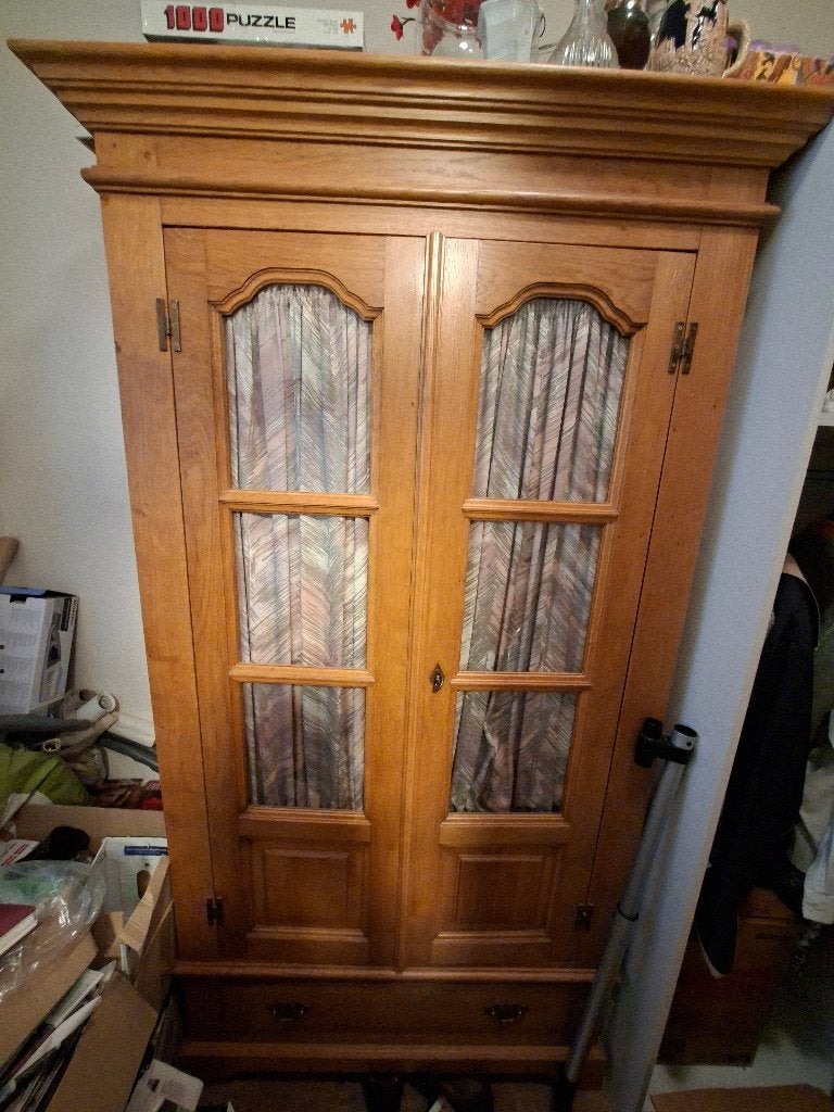 kast, Huis en Inrichting, Ophalen, Glas, Gebruikt, 200 cm of meer
