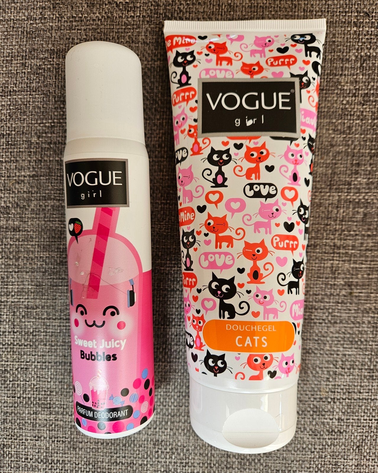 Vogue Girl Douchegel Cats & Parfum Deodorant Sweet Juicy B, Ophalen of Verzenden, Nieuw, Bad & Douche