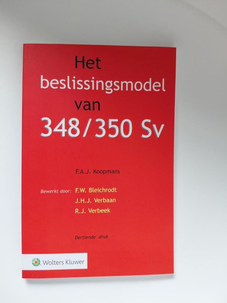 Het beslissingsmodel van 348/350 Sv - Juridisch boek, Gelezen, F.A.J. Koopmans, Ophalen of Verzenden, WO