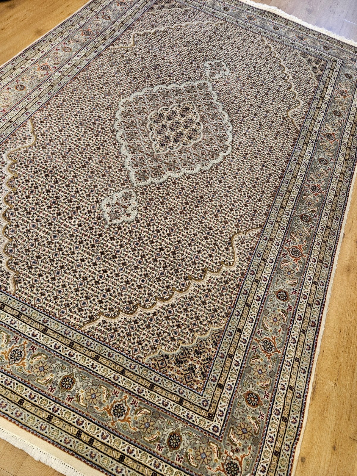 Vintage Handgeknoopt oosters tapijt tabriz 307x199, Info@SlatsAntiek.nl, Tweedehands, Perzisch, 150 tot 200 cm