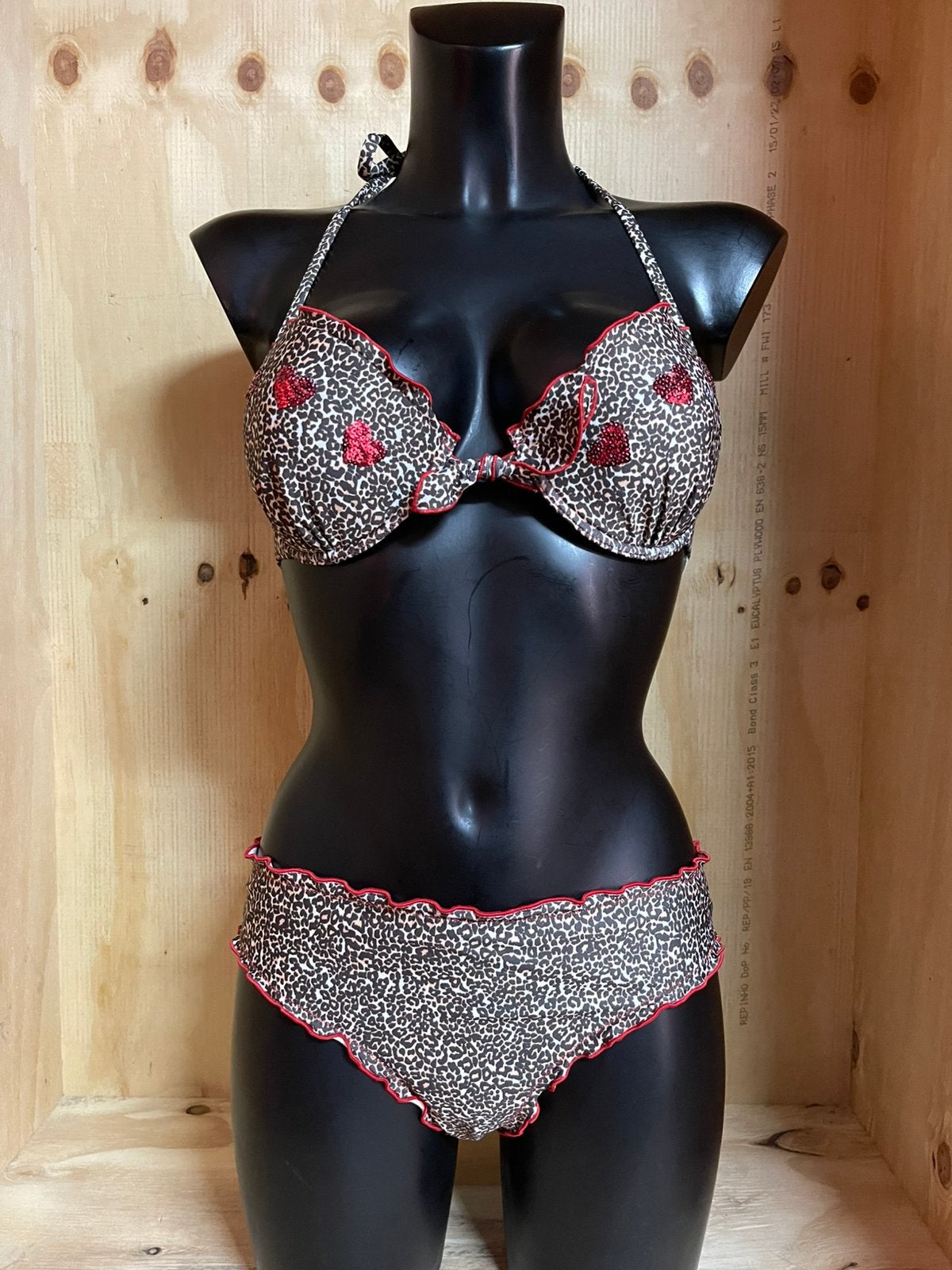 Pepita halter push up bikini maat 36  en 40 sandy push up, Verzenden, Nieuw, Bruin, Bikini