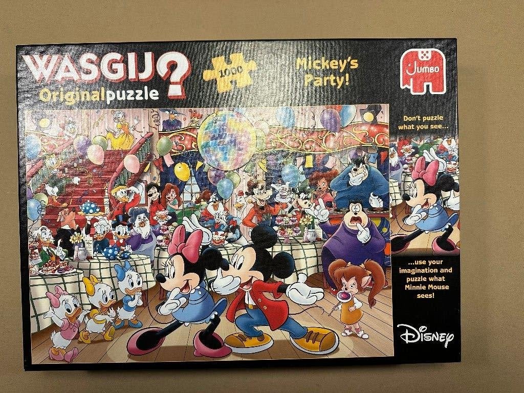 WasGij Disney puzzel –Mickey’s Party! - 1000 stukjes., Ophalen, 500 t/m 1500 stukjes, Zo goed als nieuw, Legpuzzel