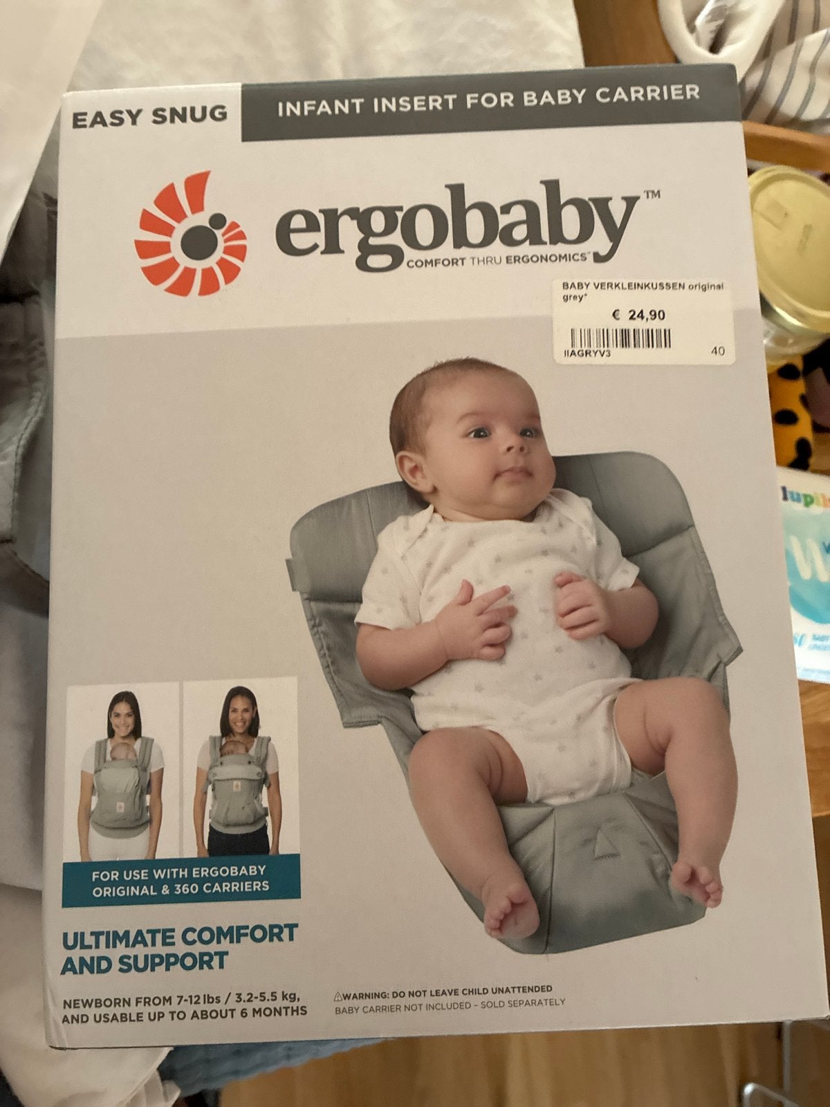 Ergobaby Easy Snug Infant Insert - Zo goed als nieuw, Kinderen en Baby's, Babydragers en Draagdoeken, Overige merken, Overige typen