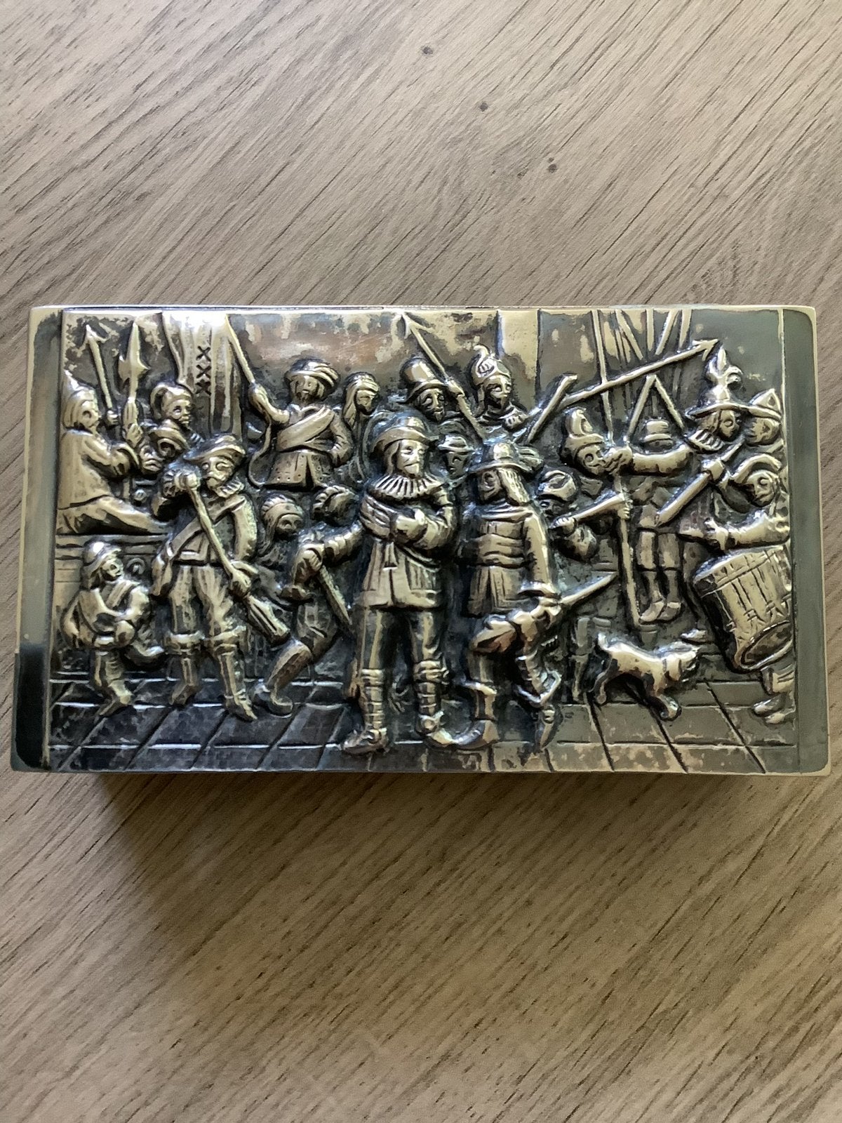 Verzilverde lucifersdooshouder, Ophalen of Verzenden, Zilver