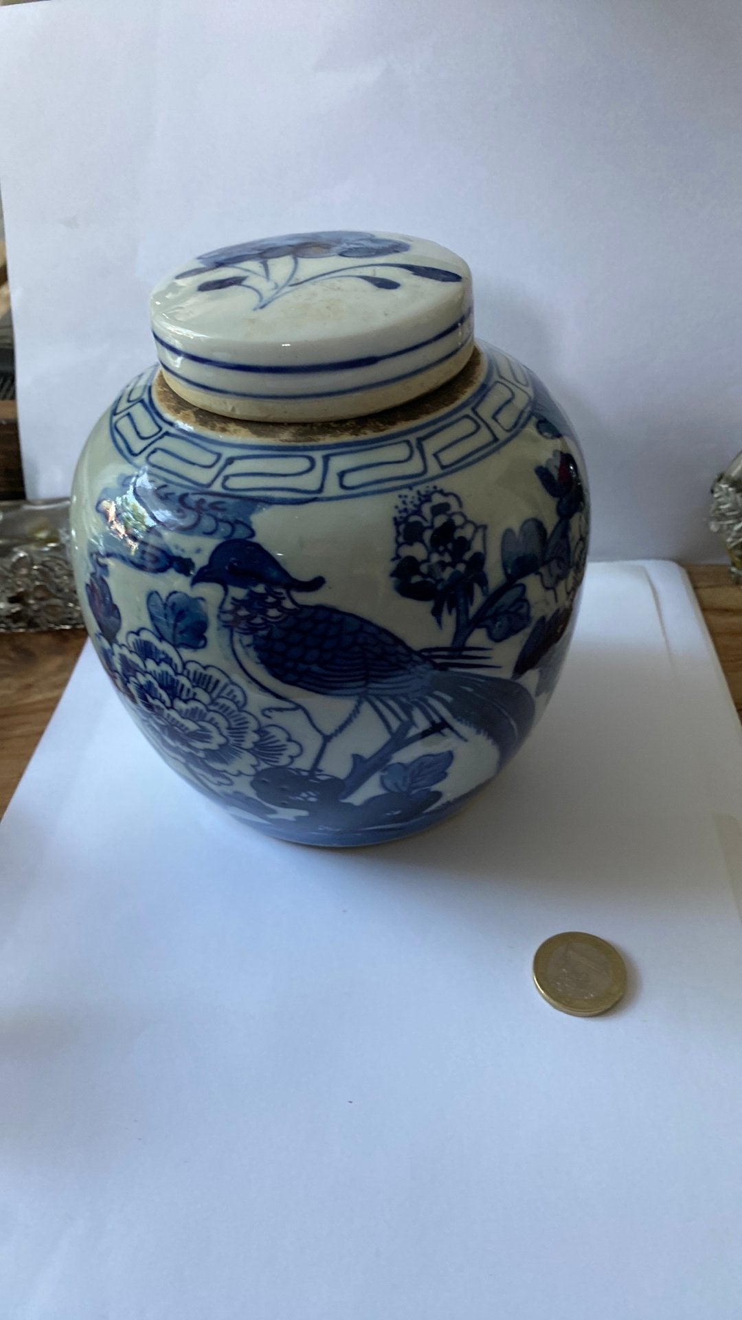 Mooie chinese gemberpot met deksel, Ophalen of Verzenden