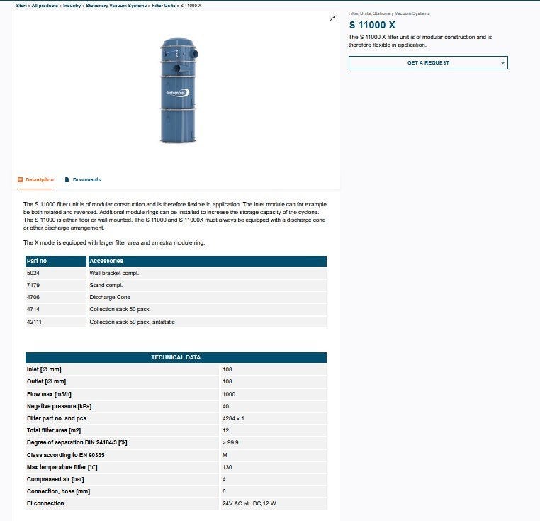 Dustcontrol S11000x afzuiger filter cycloon, Doe-het-zelf en Verbouw, Ventilatie en Afzuiging, Ophalen, Gebruikt, Afzuiger