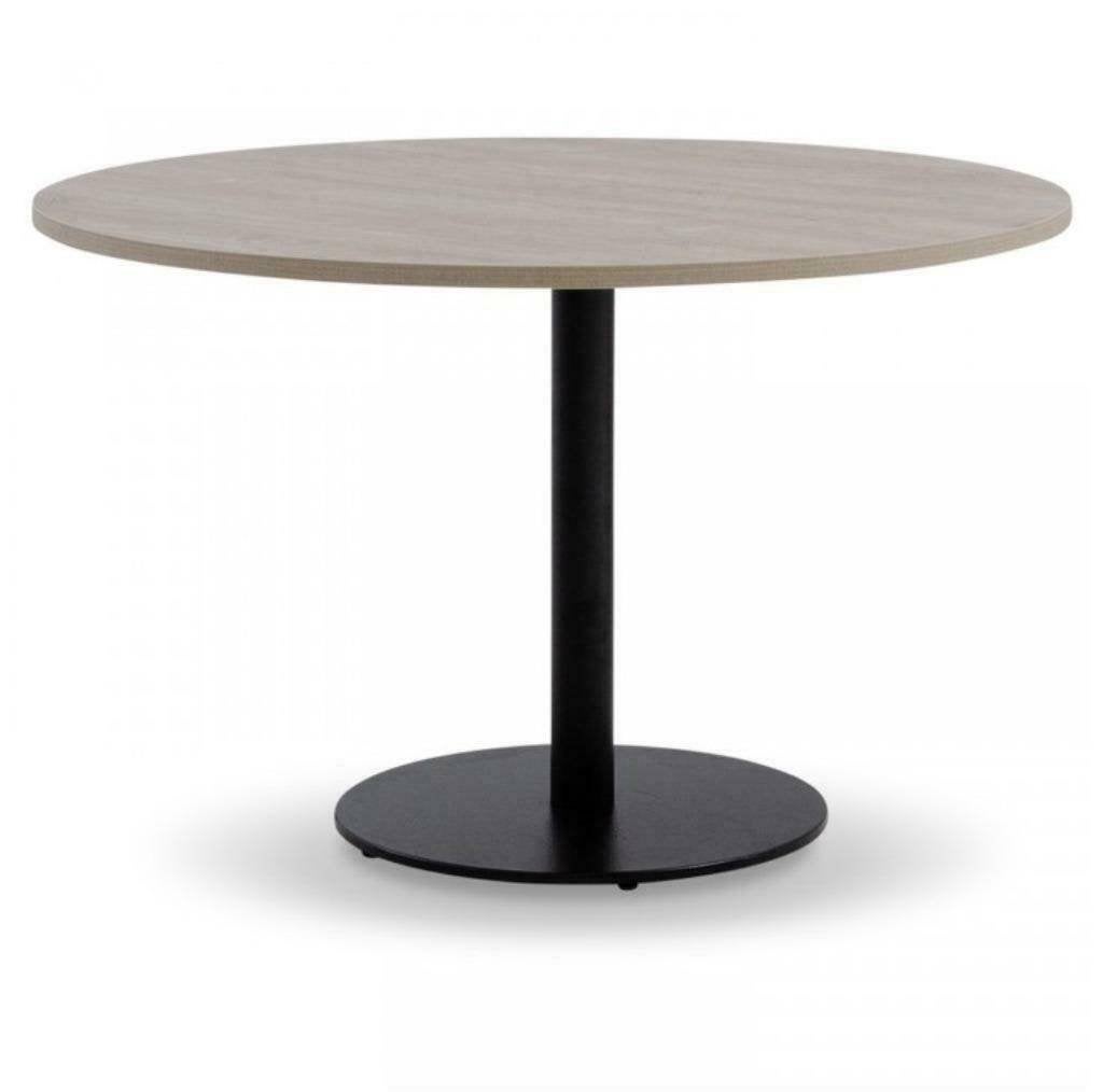 26 x Vergadertafel, rond blad, zwarte trompetpoot, Ø 120 cm.
