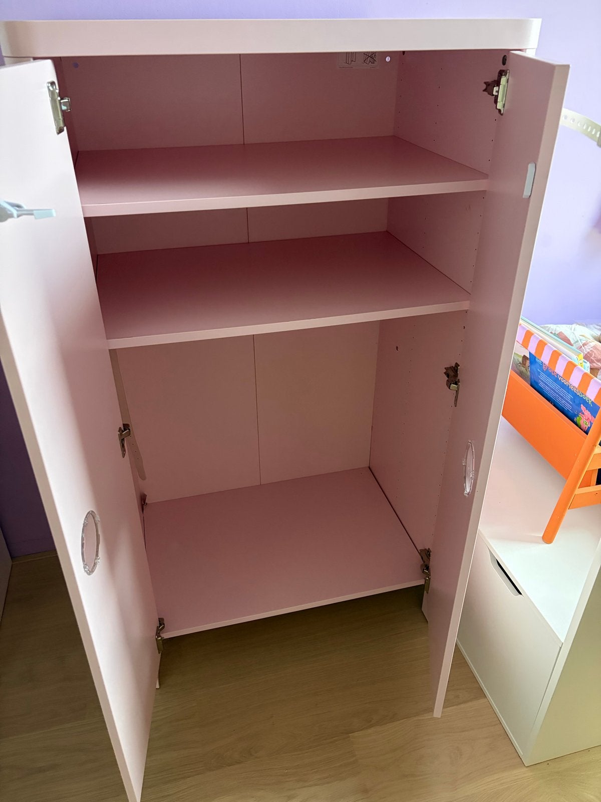 Roze kledingkast ikea met planken en hangruimte, Ophalen, Gebruikt, 50 tot 100 cm, 150 tot 200 cm