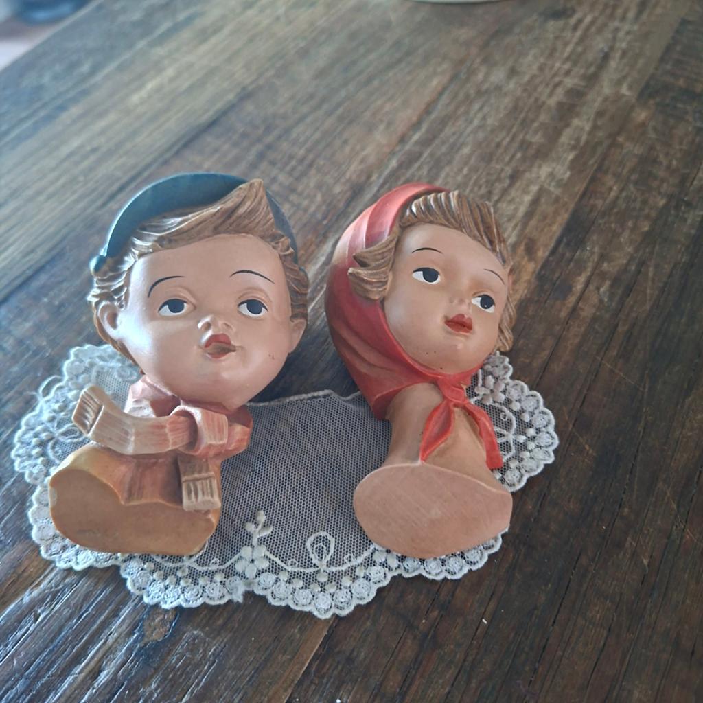 2 Vintage Beeldjes rond Jaren 50 60  10x5 cm uit Kunsthandel, Ophalen of Verzenden