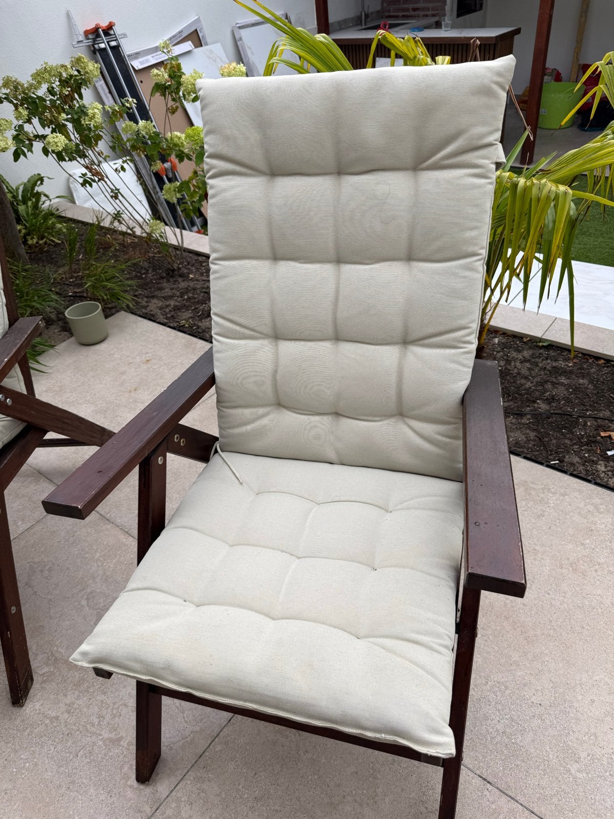 2x IKEA ÄPPLARÖ stoelen met kussens, Tuin en Terras, Tuinstoelen, Gebruikt, Hout, Verstelbaar, Ophalen of Verzenden