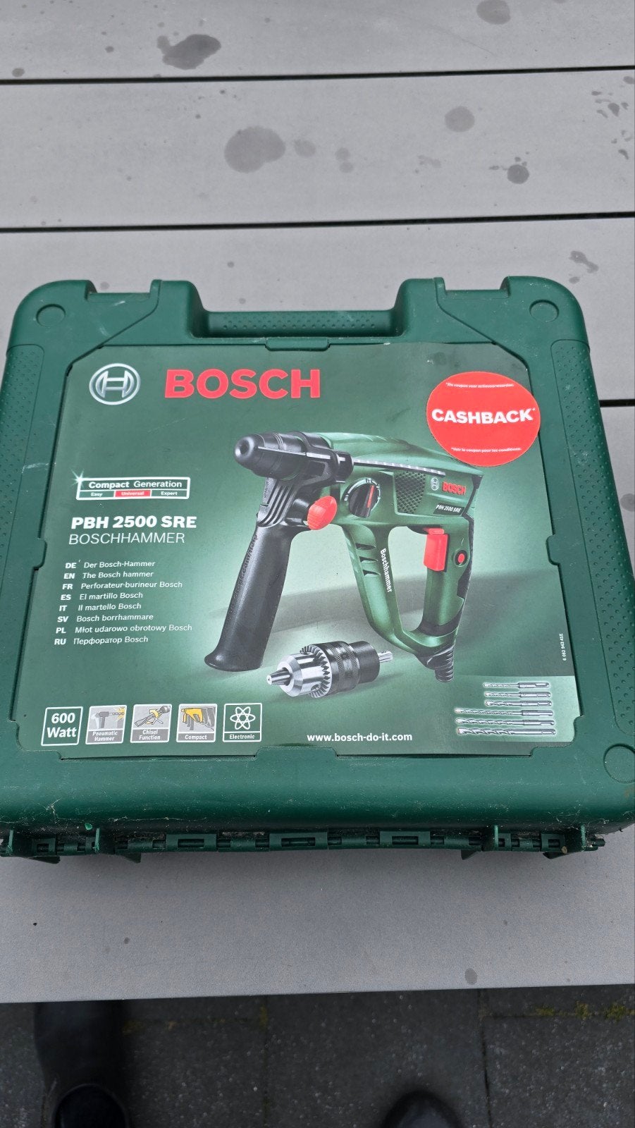 Bosch Boorhamer PBH 2500 SRE, Ophalen, 600 watt of meer, Boor- en/of Breekhamer, Zo goed als nieuw