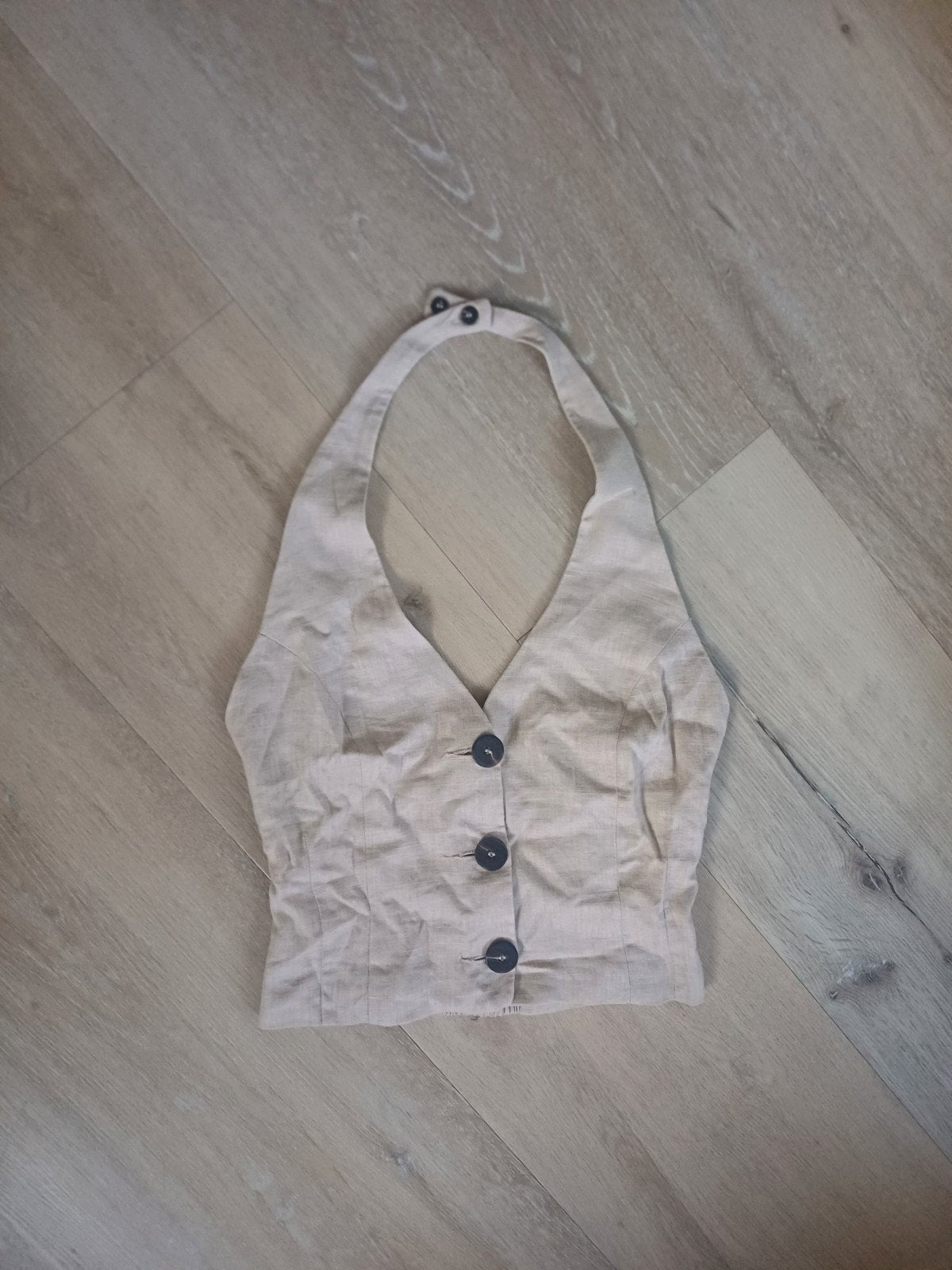Zara beige haltertop maat XS, Ophalen of Verzenden, Zo goed als nieuw, Zonder mouw, Maat 34 (XS) of kleiner