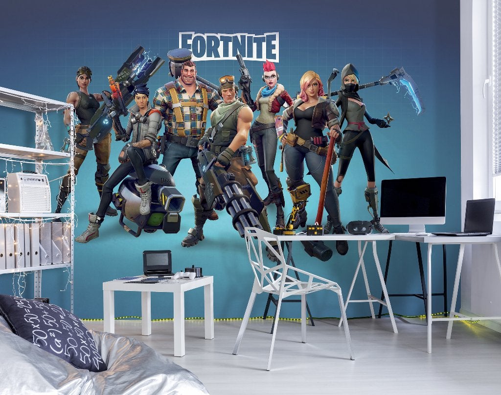 Fotobehang / Behang Game - Gamekamer Playstation - Fortnite, Fotobehangkoning.nl, Overige patronen, Meerkleurig, Hoogeveen