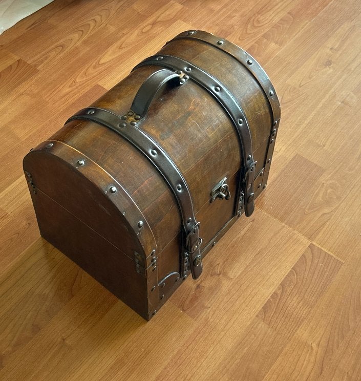 Decoratieve Houten Schatkist met Metalen Details Rotterdam, Ophalen, Minder dan 50 cm, Nieuw, Minder dan 50 cm