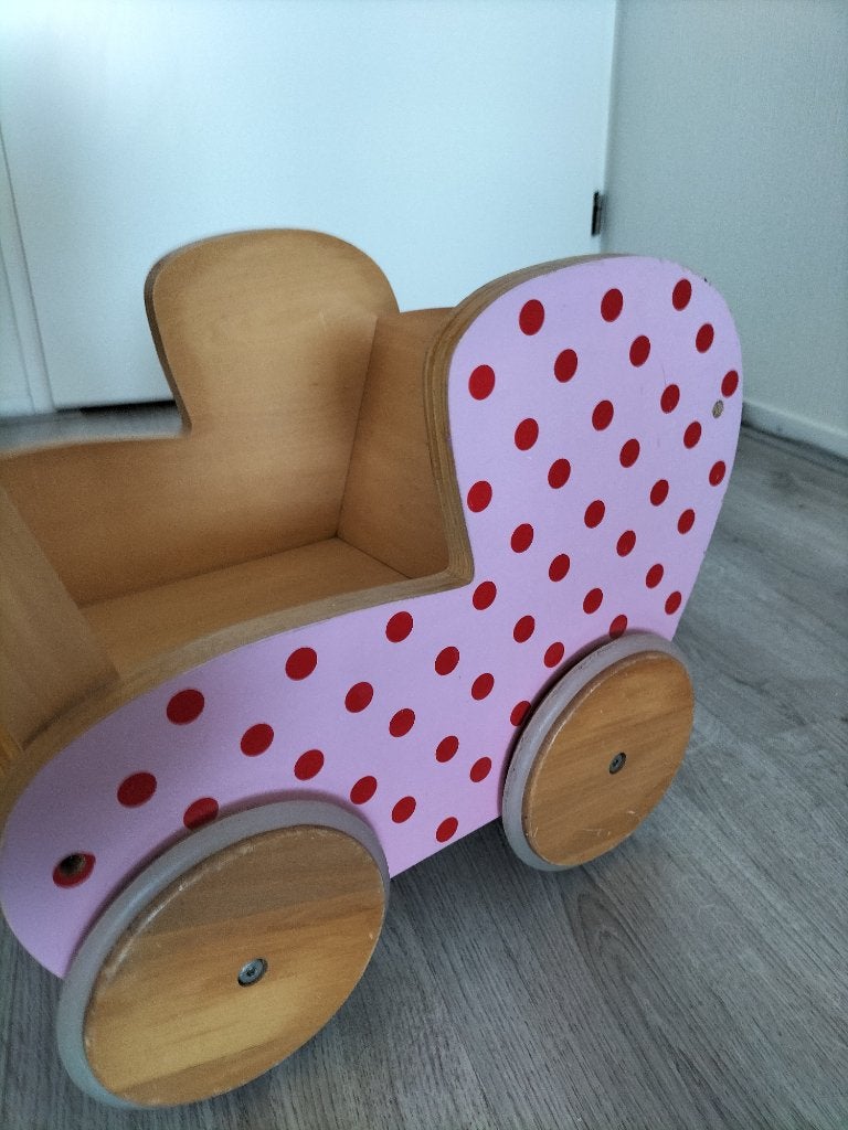 Houten poppen kinderwagen, Ophalen, Gebruikt, Overige typen