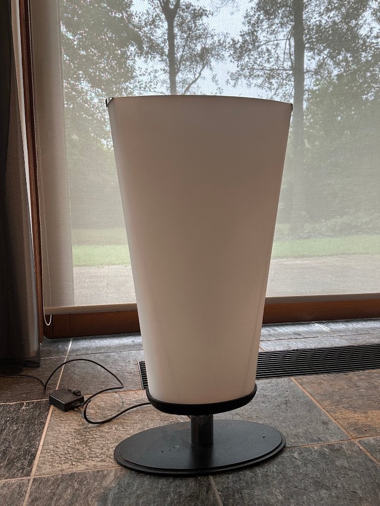 Leucos design vloerlamp – Italiaans design met glazen kap, Ophalen, Gebruikt, Overige fittingen, Glas